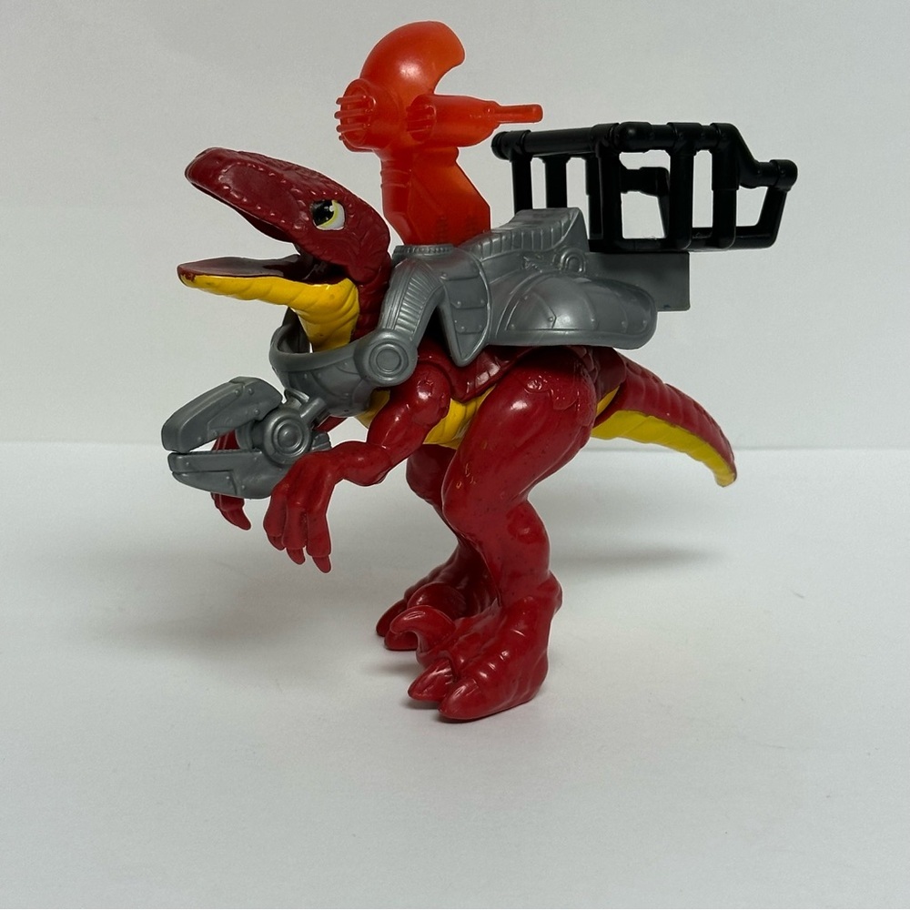 Imaginext Red Velociraptor Raptor Dinosaur Poseable Saddle 2011 Fisher Price